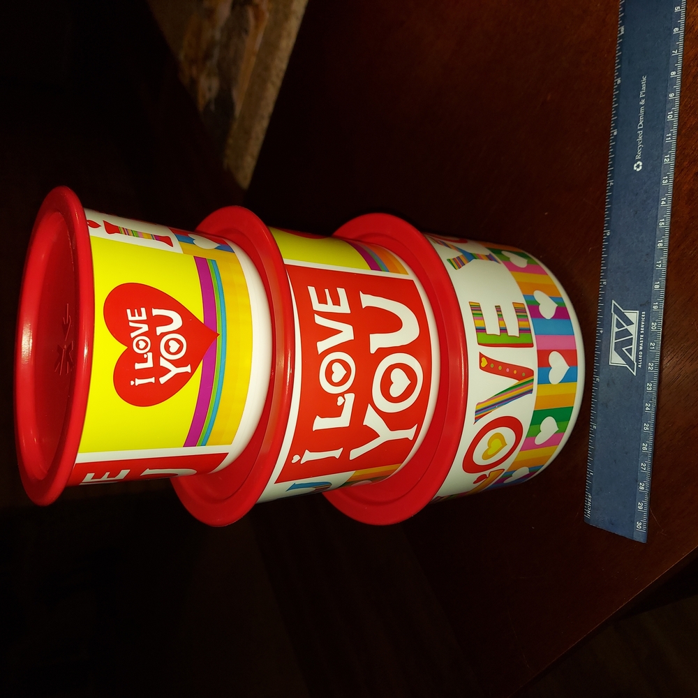 Colorful 'I Love You' Storage Containers
